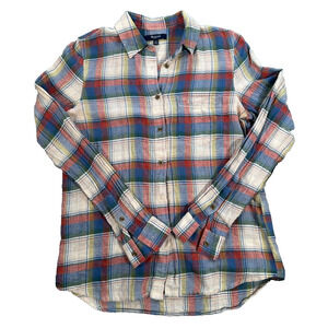 Madewell Boyshirt Swingset Plaid Button Down Shirt Size XS A1245 Missing Button
